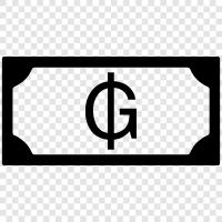 Guarani, banknote, currency, money icon svg