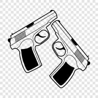 guns, pistols, revolvers, ammunition icon svg