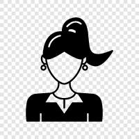 Hair, Girls, Hairstyles, Bob Hair icon svg