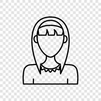 hair band, blue hair, girl, hair icon svg