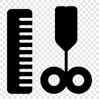 Hair Cutting, Hair Cutting Supplies, Hair Cutting Tools, Comb and Scissors icon svg