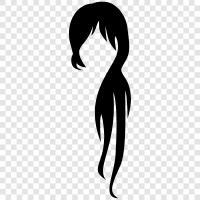 hair products, hair style, curly hair, straight hair icon svg