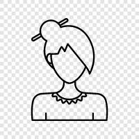 saç modeli, updo, bun, updo saç modelleri ikon svg