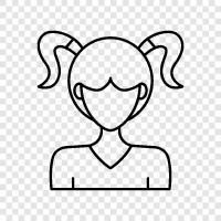 Hairstyle, Ponytail, Braid, Hairpin icon svg