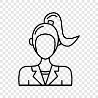 Hairstyles, Haircuts, Hairdos, Ponytail Hairstyles icon svg