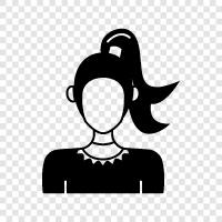 Hairstyles, Curly Hair, Casual Hair, Trendy Hair icon svg