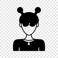 hairstyles, hair band, hair tie, hair updo icon svg