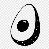 Half A avocado, Half A Half Avocado, Half A Partial Avocado, Half Avocado icon svg