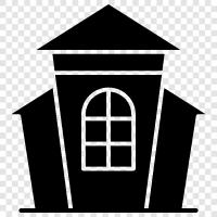 Halloween, Halloween costumes, haunted attraction, haunted house tour icon svg