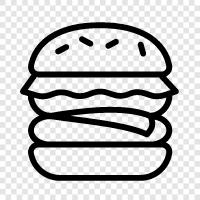 hamburger, beef, beef patty, beef burger icon svg