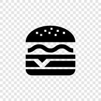 hamburger, beef, buns, onion icon svg