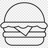 Hamburger, Cheeseburger, Bacon, Meat Значок svg