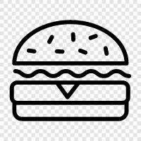 Hamburger, patty, biftek ikon svg