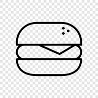 hamburger, beef, patty, bacon icon svg