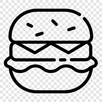 hamburger, beef, patty, juicy icon svg