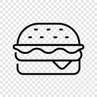 hamburger, french fry, onion, tomato icon svg