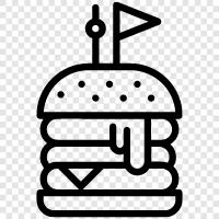 Hamburger, Rindfleisch, Fleischpatty, Rindfleischburger symbol