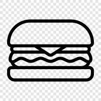 hamburger, burger joint, burger restaurant, burger bar icon svg