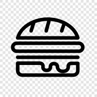 hamburger, beef, patty, bun icon svg