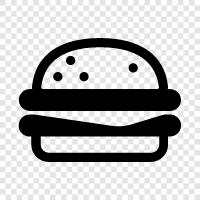 hamburger, beef, patty, ketchup icon svg