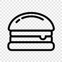 hamburger, beef, patty, buns icon svg