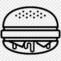 hamburger, burger, American, fast food icon svg