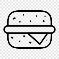 Hamburger, Beef, Patty, Bun icon svg