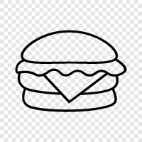 Hamburger, Fast Food, American, Beef icon svg