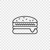 hamburger, beef, patty, bun icon svg