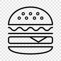 hamburger, patty, burger, beef icon svg