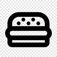 hamburger, beef, patty, bun icon svg