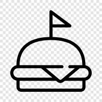 hamburger, beef, beef patty, beef slider ikon svg