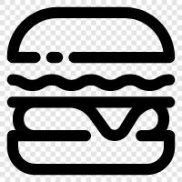 hamburger, beef, beef patty, chicken ikon svg