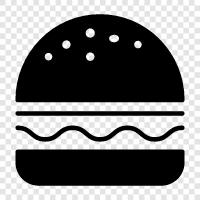 Hamburger, Beef, Patty, Bun icon svg