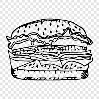 hamburger, beef, patty, sandwich icon svg