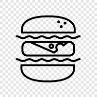 Hamburger King, Whopper, Big Mac, Quarter Pounder icon svg