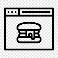 hamburger order online, hamburger topp, hamburger order icon svg