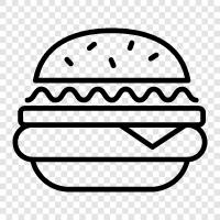 hamburger patty, hamburger bun, hamburger restaurant, hamburger icon svg