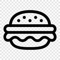 hamburger restaurant, hamburger ingredients, hamburger calories, hamburger recipe icon svg