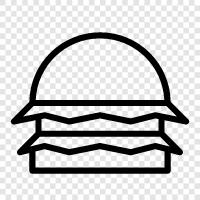 Hamburger, Whopper, Beef, Fries icon svg