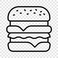 hamburger, burger patty, beef, yer sığır eti ikon svg