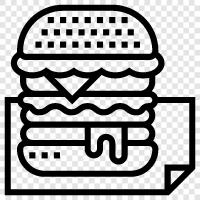 hamburger restoranı, hamburger ızgarası, hamburger sandviçi, hamburger bifteği ikon svg
