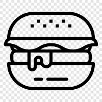 hamburger steak, hamburger bun, hamburger joint, hamburger stand icon svg