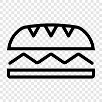 Hamburgers, delicious, juicy, best icon svg