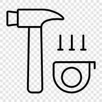 Hammer, Nagel, Schraubenzieher, Trümmer symbol