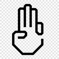 hand, fingers, hand position, three fingers icon svg