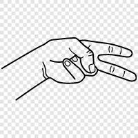 Hand Geste, Schere Hand Geste symbol