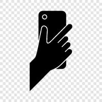 Hand Geste, Handy, Telefon Hand, Smartphone Hand symbol