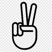 Hand Geste Symbol, Hand Geste des Friedens, Hand Geste für Frieden, Hand symbol
