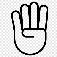 parmaklar, sağ el, sol el, dört parmak el ikon svg
